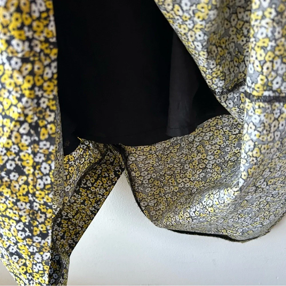JUST Female Dove Midi Dress Black Yellow Floral Print M